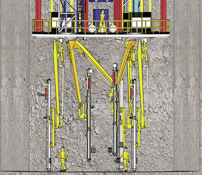 Shaft bottom drilling